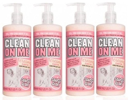 (4 PACK) Soap & Glory Clean On Me Creamy Clarifying Shower Gel x 500ml