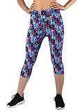 Manstore Women's Printed Active Workout Capri Leggings Fitted Stretch Tights C34 S/M