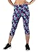 Manstore Women's Printed Active Workout Capri Leggings Fitted Stretch Tights C34 S/M