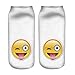 Zmart Funny Chat Emoticon Crew Socks Lovely Facial Expressions Short Socks,Multicoloured,US 5-9