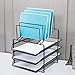 Bonsaii Desk Organizer with 3-Tier Letter File Tray and 5 Stacking Sorter Section,Mesh File Office Organizer,Black (W6428)