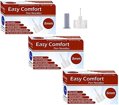 Easy Comfort Pen Needles 31G (8mm) Bundle (300)