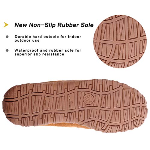 festooning Mens Slippers House Shoes with Memory Foam Moccasin Slipper