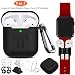 AirPods Case Cover Compatible Apple Airpods 2 & 1[Front LED Visible],9 in 1 Kits Airpods Accessories Set Protective Silicone Skin with Earpods Watch Band Holder/Ear Hook/Stap/Clip/Keychain/Grip-Black primary