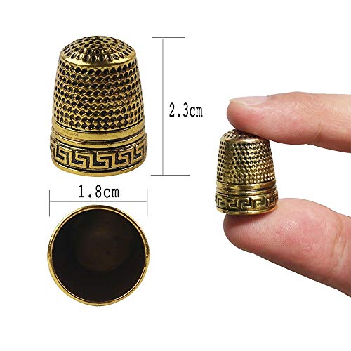 image for TANG SONG 9PCS Copper Finger Protector Thimble Adjustable Fingertip Th
