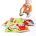 AKAMINO Wooden Animal Jigsaw Puzzles for Toddlers Kids 1 2 3Years Old, Boys & Girls Educational Toys Gift with 6 Animals Patterns, Vibrant Color Shapes