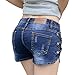 Govc Women Casual Summer Mid Waist Stretchy Denim Jean Shorts Junior Short Jeans(Blue,M)