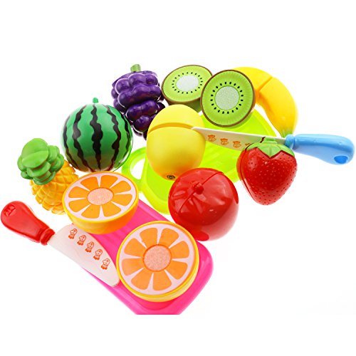 Inxens Fruit Cutting Toys Cutting Fruit Vegetables Pretend Play Food Set of 13 - Thumbnail 4
