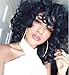 RUISENNA Short Fluffy Wavy Wigs Big Curls Wigs for Black Women African American Synthetic Hair Wig With Bangs