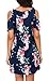 QIXING Women's Summer Cold Shoulder Tshirt Mini Dress Swing Tunic Tops Navy Blue-M