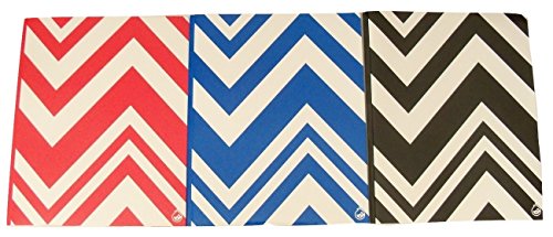Carolina Pad Studio C 3 Folder Set ~ You Zig It (Red, Blue, Black Two Pocket Folders with Prongs)