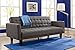 DHP Sienna Sofa Sleeper, Tufted Linen Upholstery with Tapered Wooden Legs, Gray