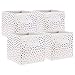 DII Non Woven Polyester Storage Bin, Polka Dot, White & Gold, Small Set of 4