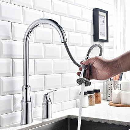 Kitchen Faucet Contemporary Chrome Tall High Arc Widespread