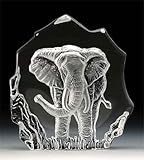 Engraved Lead Crystal -- Elephant