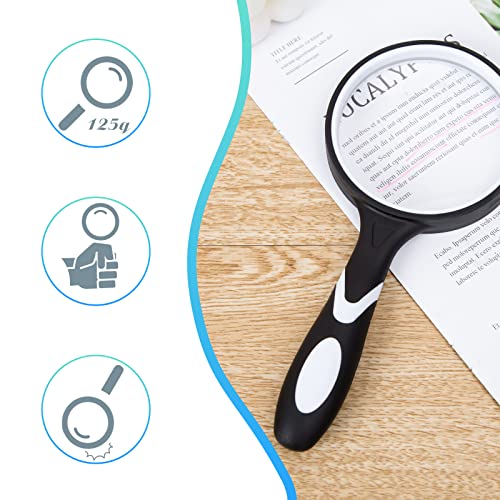 HAKACC 2 Stück Lupe Handheld, 2,5-fache und 4-fache Leselupe 75mm Handlupe für Senioren Kinder Hobbybeobachtung Zeitungen Lesen Insekten