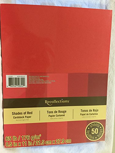 Recollections Cardstock Paper, 5 Shades of Red 8 1/2 x 11