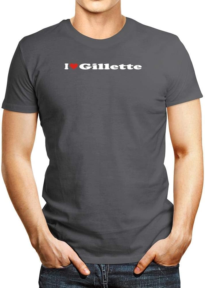 Idakoos I Love Gillette Compress Font T-Shirt