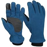 Vimfashi Winter Gloves with Elastic Cuff for Men Women Touch Screen Anti-Slip Cold Weather Thermal Warm Fleece Glove