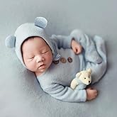 Lgvhydh Newborn Photography Props Boys Outfits Baby Photo Props Bear Newborn Photography Outfits for Baby Boys Photoshoot