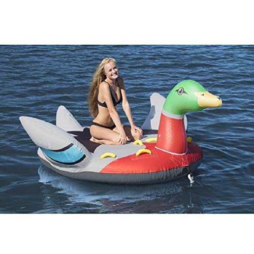 Swim Central Inflatable Lay-on Decoy Duck Towable Float, 86-Inch