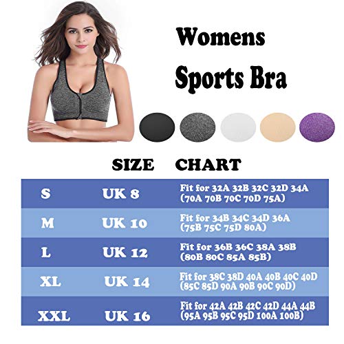 Voqeen-Womens-Zip-Front-Run-Bra-Sports-Bra-Padded-Plus-Size-Sleep-Bras-High-Impact-Support-Yoga-Bralette-Leisure-Stretch-Crop-Tops-Vest