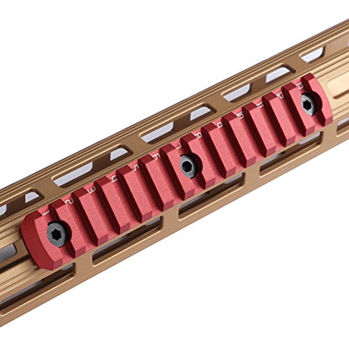 TuFok M-lok Picatinny Rail Adapter - Low Profile Picatinny Rail Attachment,M lok Rail Mount(Aluminum,13-Slot,Red)