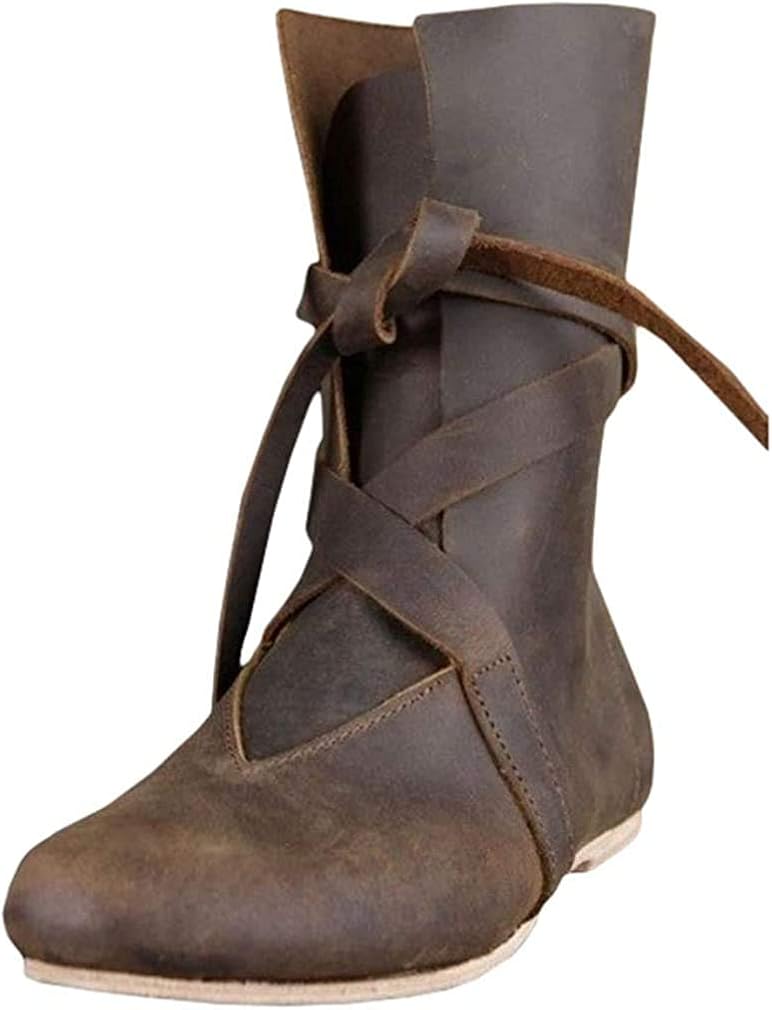 pointed lace up boots flat