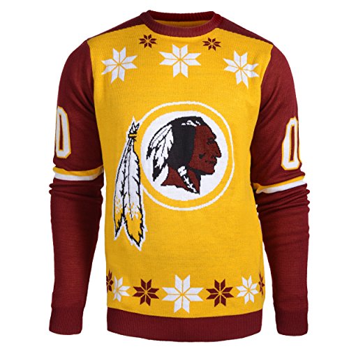 NFL Washington Redskins Almost Right But Ugly Sweater, Large, Red