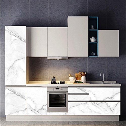 Pawaca Marble Contact Paper,Self-Adhesive Stickers, Waterproof and Moisture-Proof, for Cabinets, Tables and Chairs, Kitchen Cabinets Countertops Ects Home Appliances and Office Decorative Wallpaper - Thumbnail 3
