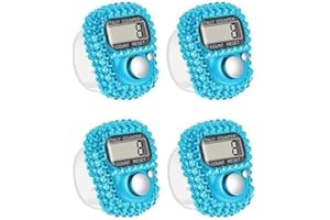 ZhangyiHot 4Pcs Digital Finger Tally Counter with Resettable Lap Tracking - Portable Electronic Clicker for Golf, Knitting, G