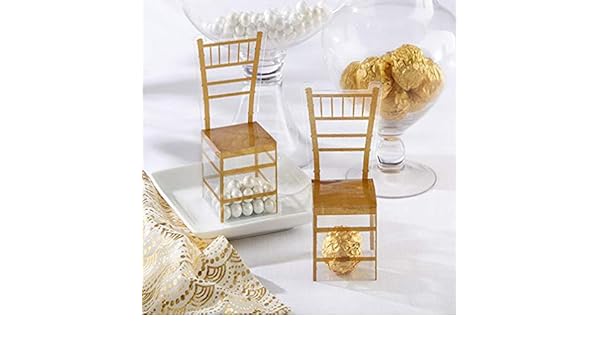 Amazon Com Meizoken 100pcs Gold Chair Pvc Transparent Candy Box