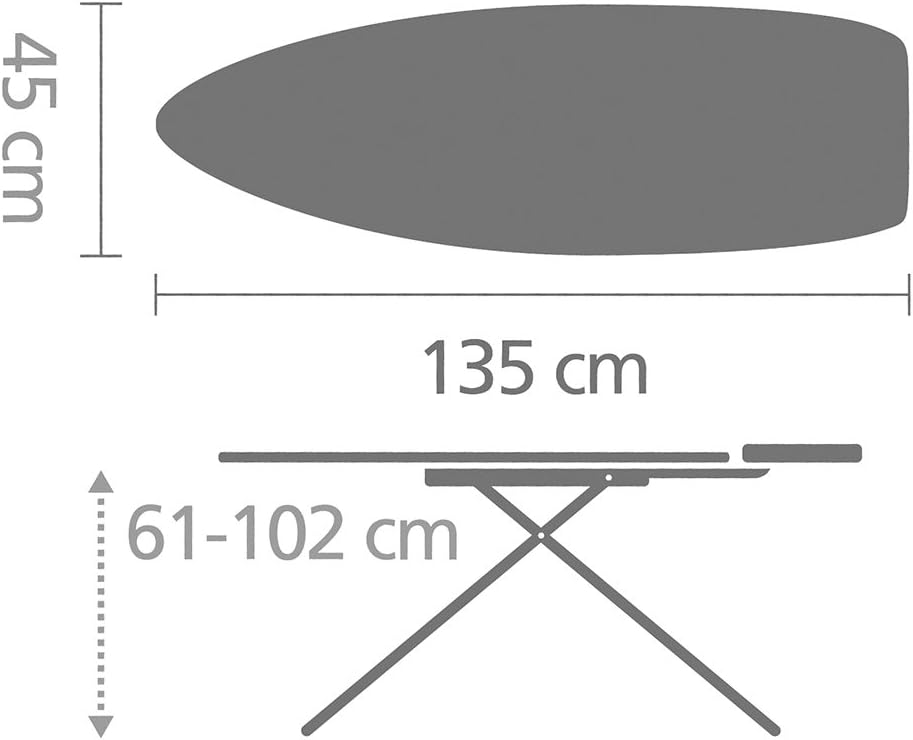 Brabantia, Ironing Board D, Integrated Steam Iron Rest, Adjustable Height with Transport Lock, Non-Slip Rubber Feet - Image 3