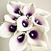 Wuudi 20pcs Calla Lily Bridal Wedding Bouquet Head Latex Real Touch Flower Bouquets(Purple)