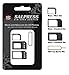 Sim Card Adapter, Converter Kit (Nano/Micro/Standard), Removal Tool Steel Sim Tray Eject Pin Compatible with All Devices, Black