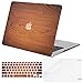 MOSISO Compatible with MacBook Air 13 inch Case (Models: A1369 & A1466, Older Version 2010-2017 Release), Plastic Pattern Hard Shell Case & Keyboard Cover & Screen Protector, Wood Grain