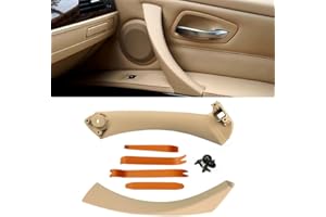 WODOFO GDR Beige Right Front Side Inner Door Panel Handle & Door Pull Outer Trim Cover Pull Strap Replacement for E90 E91 3 S
