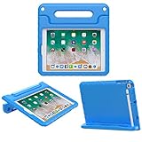 MoKo Case Fit Apple iPad 9.7 Inch 5th/6th Generation (2018/2017)/iPad Air/iPad Air 2 - Kids Friendly Shock Proof Convertible Handle Light Weight Protective Stand Cover with Apple Pencil Holder, Blue