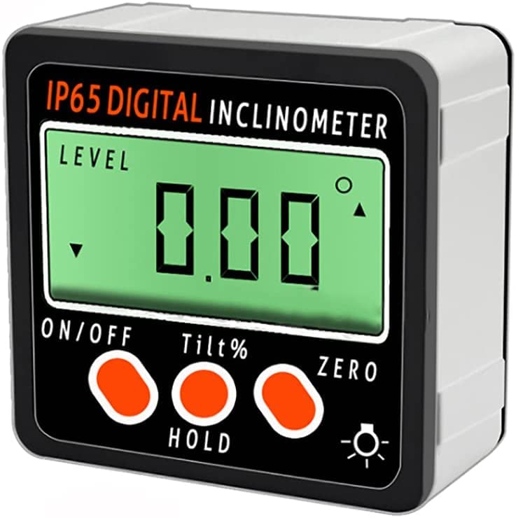 ANCLLO Digital Level Angle Finder Waterproof IP65 Protractor Angle Gauge Inclinometer with V-Groove Magnetic Base/0~360 Degree