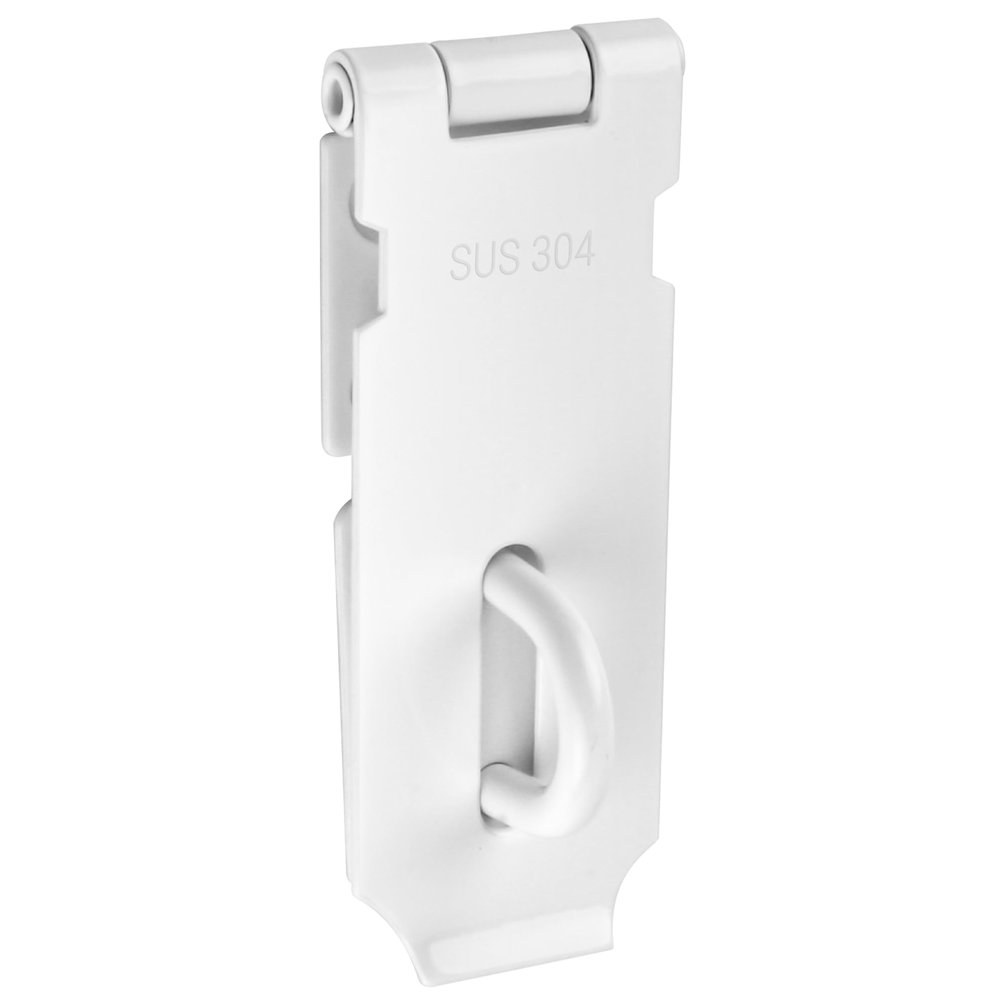 Sayayo Hasp and Staple Shed Lock Padlock Hasp Door Lock Gate Latch 4 inches, SUS304 Stainless Steel White, EMS9W-4