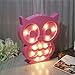 SYlive Novelty LED 3D Owl Lamp, Kids Night Light Decoration, Children's Room Bedside for Girls Wall Decor Halloween Christmas