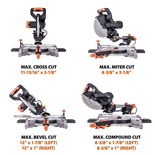 Evolution Power Tools R255SMSDB 10" Multi-Material Double Bevel Sliding Compound Miter Saw - Thumbnail 2