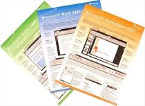 Microsoft Office 2007 Home & Student Quick Reference Card Bundle-3 MS Office Productivity Software Quick Start Training Cards: Learn Word, Excel & PowerPoint. Computer Shortcuts, Cheats, Tips & Tricks Guides. 6 Pages Ea, Tri-Fold. Stores Easy. (Software Quick Reference Cards)