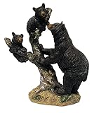 MRC Black Bear Decor Bear and Two Cubs Figurine (Bear and Cubs on Tree)