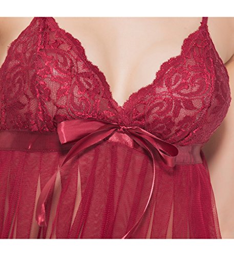 Papaya-Wear-Mesh-Lace-Babydoll-Lingerie-Set-with-G-srting