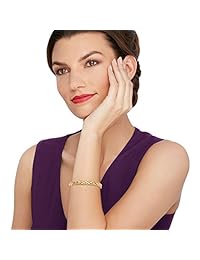 Ross-Simons - Pulsera bizantina de oro amarillo de 14 quilates con certificado italiano