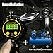 ATsafe Digital Tire Inflator with Pressure Gauge and Back Night LED Light - Heavy Duty Auto Air Inflating Gun with Valve Extender and Core Remover, 200 PSI