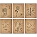 BigWig Prints Whiskey Patent Wall Decor - Bar Art for Home, Whiskey Decor, Bourbon Wall Artwork for Home, Vintage Alcohol Poster, Bar Cart Art - Unframed Set of 6 (8x10”)