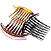 Women's French Twist Combs Plastic Side Hair Comb with Seven Tooth - Set of 6 (3 Colors, Each 2pcs)