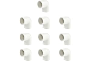 10 Pack 1/2" 90 Degree PVC Elbow Fittings, PVC Pipe Furniture Grade 2-Way Right Angle Connectors for DIY Shelf Garden Support